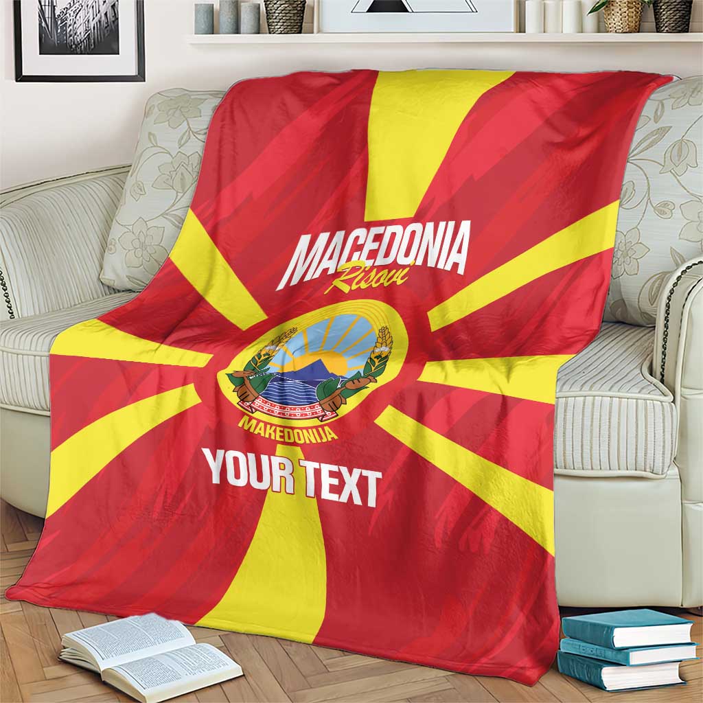Custom Macedonia Football Blanket Risovi Napred Makedonija