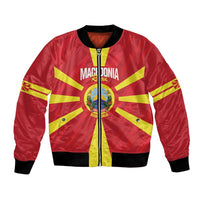 Custom Macedonia Football Bomber Jacket Risovi Napred Makedonija