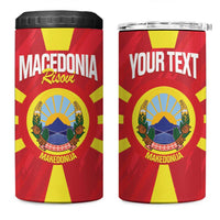 Custom Macedonia Football 4 in 1 Can Cooler Tumbler Risovi Napred Makedonija