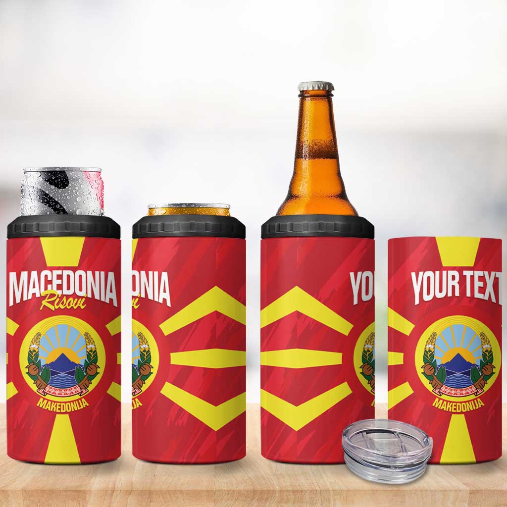 Custom Macedonia Football 4 in 1 Can Cooler Tumbler Risovi Napred Makedonija