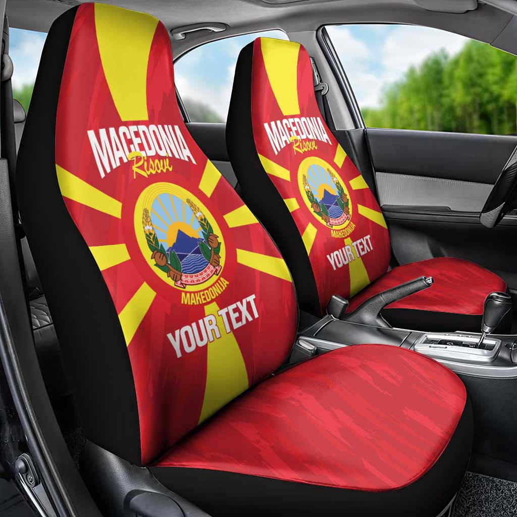 Custom Macedonia Football Car Seat Cover Risovi Napred Makedonija