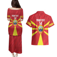 Custom Macedonia Football Couples Matching Puletasi and Hawaiian Shirt Risovi Napred Makedonija