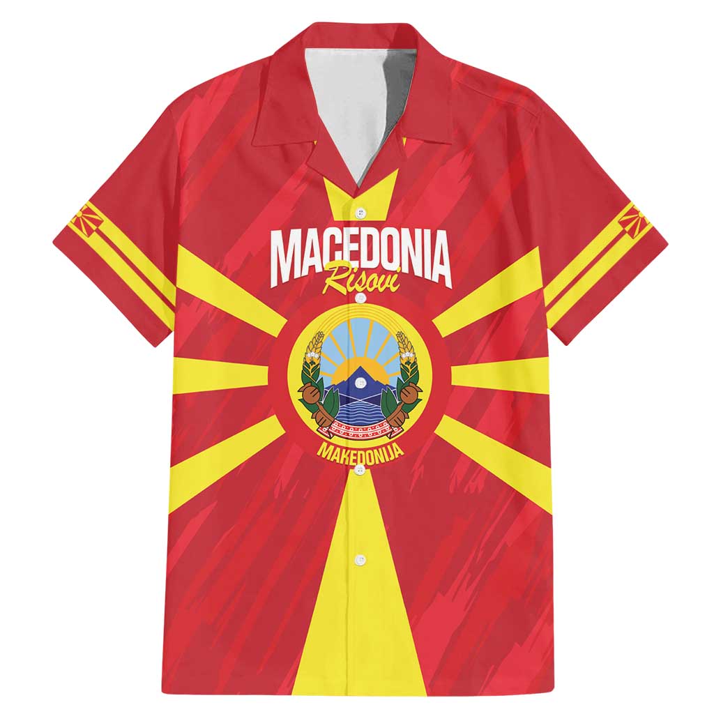 Custom Macedonia Football Family Matching Mermaid Dress and Hawaiian Shirt Risovi Napred Makedonija