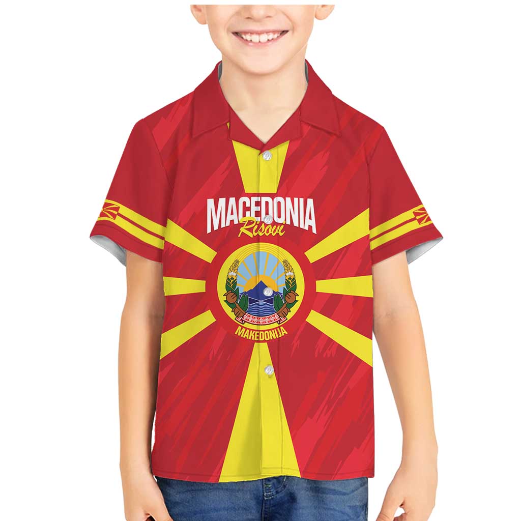 Custom Macedonia Football Family Matching Mermaid Dress and Hawaiian Shirt Risovi Napred Makedonija