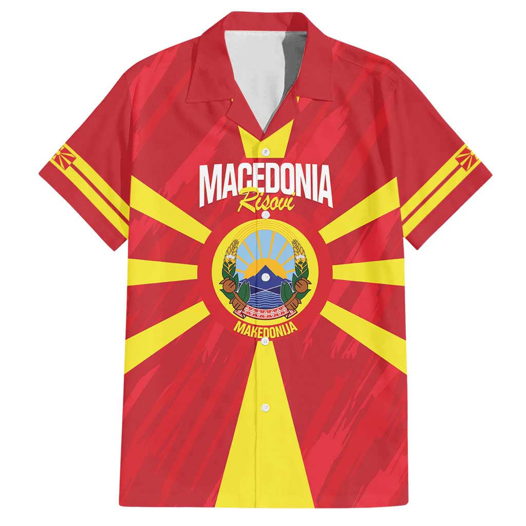 Custom Macedonia Football Family Matching Puletasi and Hawaiian Shirt Risovi Napred Makedonija