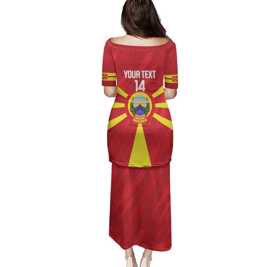 Custom Macedonia Football Family Matching Puletasi and Hawaiian Shirt Risovi Napred Makedonija