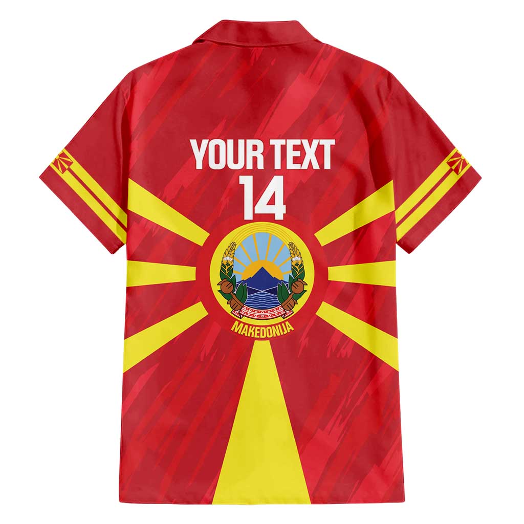 Custom Macedonia Football Family Matching Short Sleeve Bodycon Dress and Hawaiian Shirt Risovi Napred Makedonija