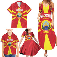 Custom Macedonia Football Family Matching Summer Maxi Dress and Hawaiian Shirt Risovi Napred Makedonija