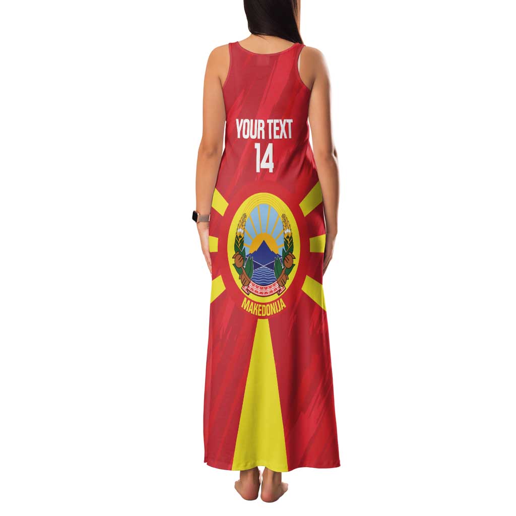 Custom Macedonia Football Family Matching Tank Maxi Dress and Hawaiian Shirt Risovi Napred Makedonija