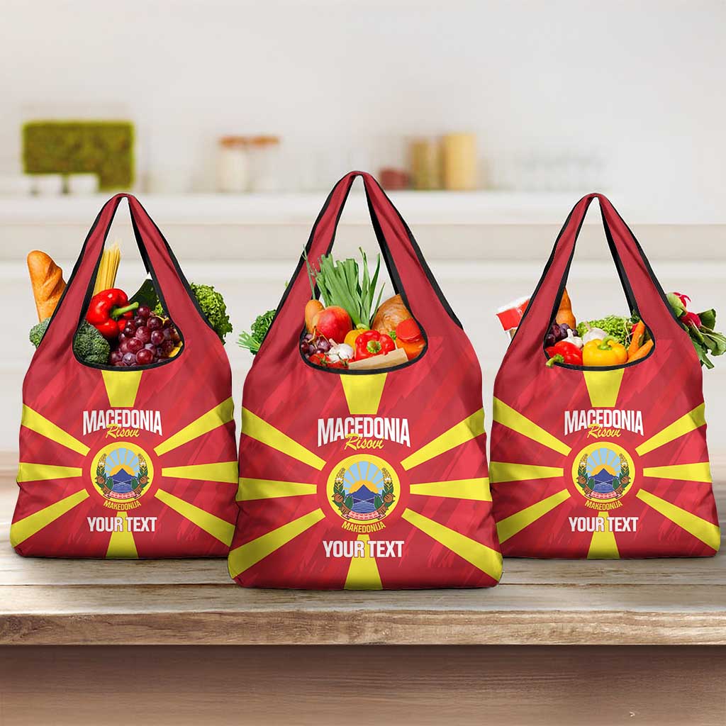 Custom Macedonia Football Grocery Bag Risovi Napred Makedonija
