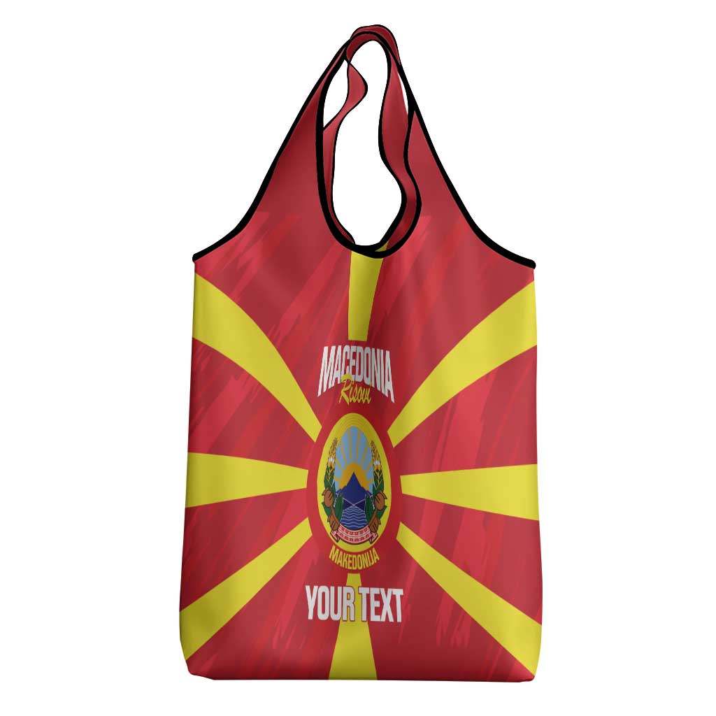 Custom Macedonia Football Grocery Bag Risovi Napred Makedonija
