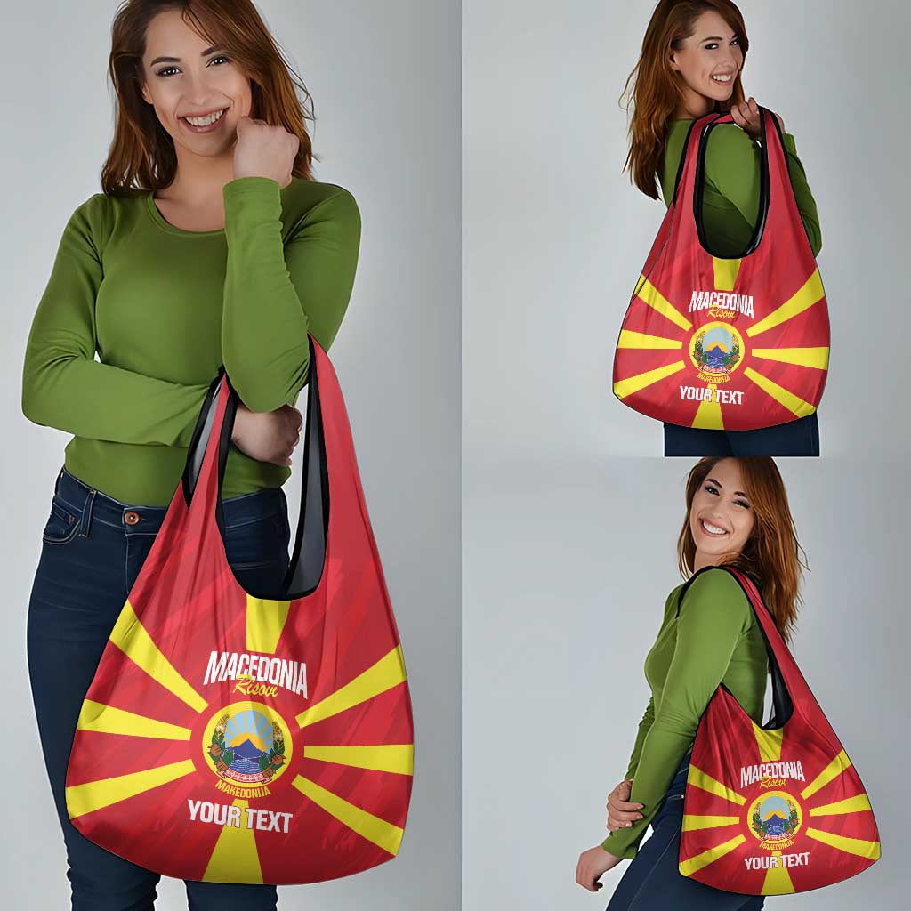 Custom Macedonia Football Grocery Bag Risovi Napred Makedonija
