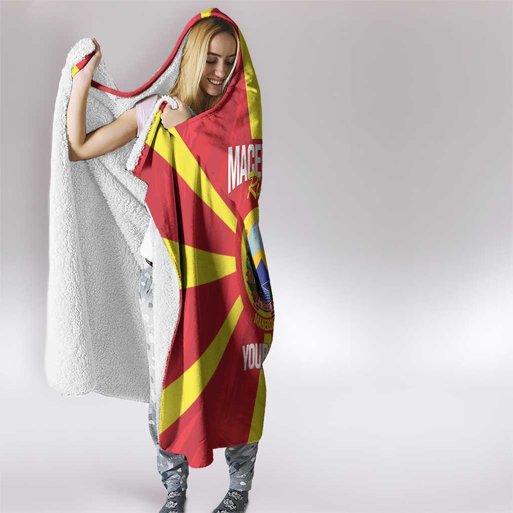 Custom Macedonia Football Hooded Blanket Risovi Napred Makedonija