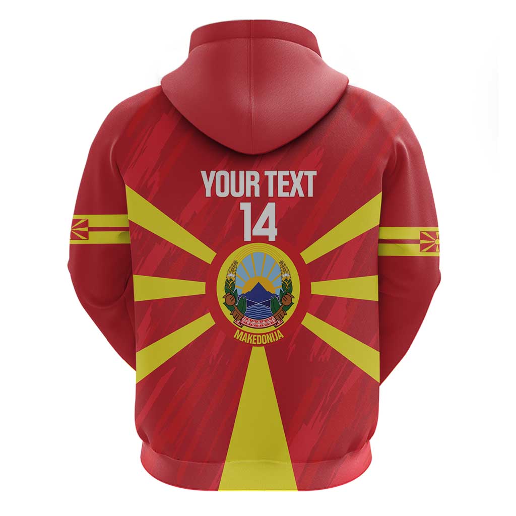 Custom Macedonia Football Hoodie Risovi Napred Makedonija