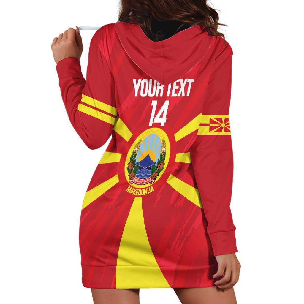 Custom Macedonia Football Hoodie Dress Risovi Napred Makedonija