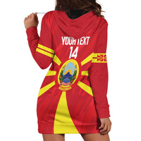 Custom Macedonia Football Hoodie Dress Risovi Napred Makedonija
