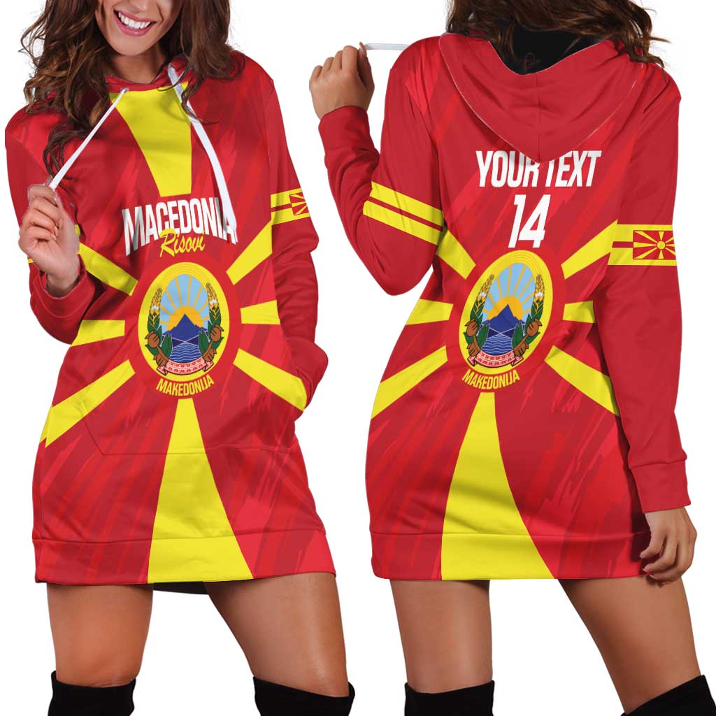 Custom Macedonia Football Hoodie Dress Risovi Napred Makedonija