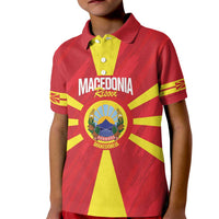 Custom Macedonia Football Kid Polo Shirt Risovi Napred Makedonija