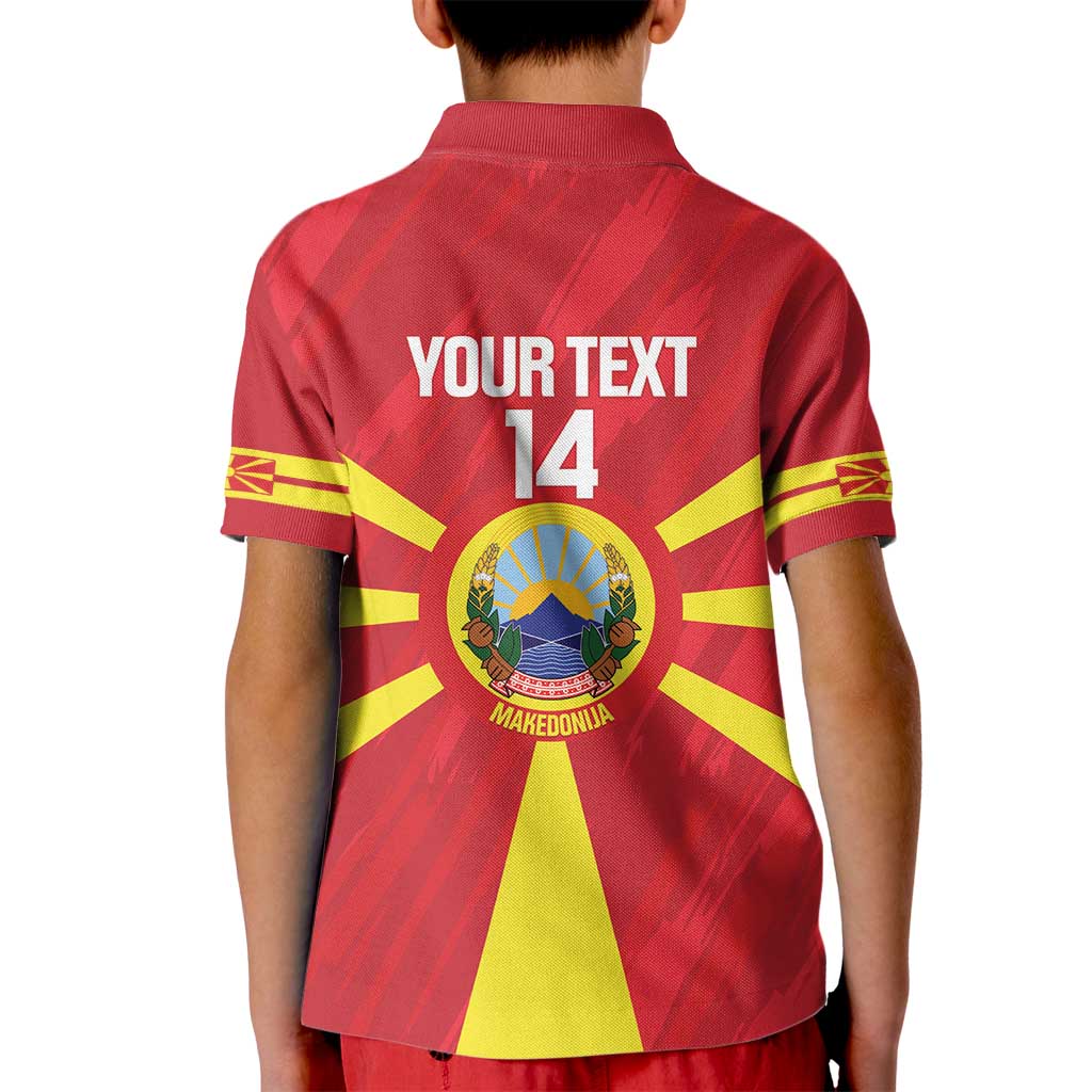 Custom Macedonia Football Kid Polo Shirt Risovi Napred Makedonija