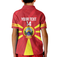 Custom Macedonia Football Kid Polo Shirt Risovi Napred Makedonija
