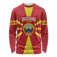 Custom Macedonia Football Long Sleeve Shirt Risovi Napred Makedonija