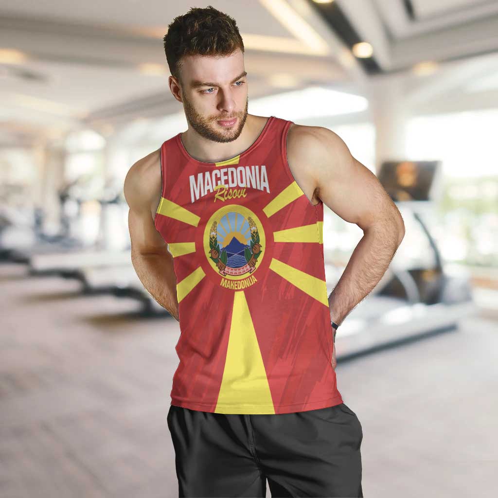 Custom Macedonia Football Men Tank Top Risovi Napred Makedonija