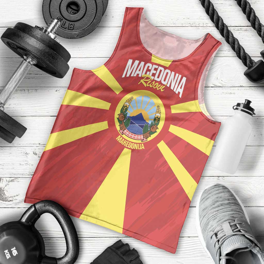 Custom Macedonia Football Men Tank Top Risovi Napred Makedonija