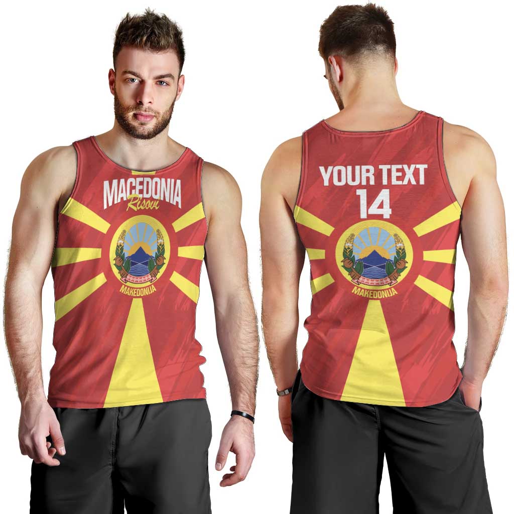 Custom Macedonia Football Men Tank Top Risovi Napred Makedonija