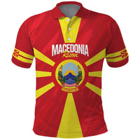 Custom Macedonia Football Polo Shirt Risovi Napred Makedonija
