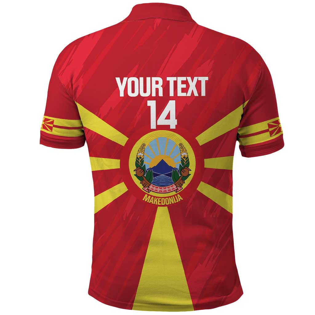 Custom Macedonia Football Polo Shirt Risovi Napred Makedonija