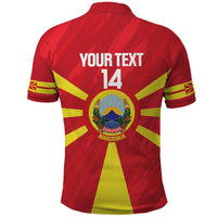 Custom Macedonia Football Polo Shirt Risovi Napred Makedonija