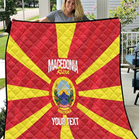 Custom Macedonia Football Quilt Risovi Napred Makedonija