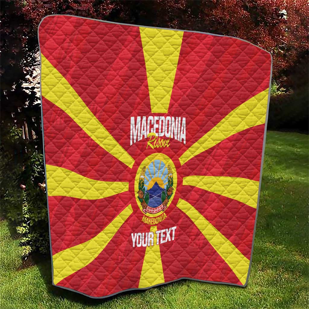 Custom Macedonia Football Quilt Risovi Napred Makedonija