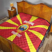 Custom Macedonia Football Quilt Risovi Napred Makedonija