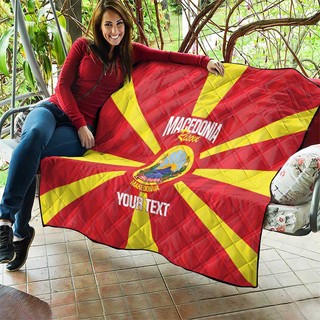 Custom Macedonia Football Quilt Risovi Napred Makedonija