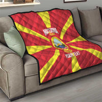 Custom Macedonia Football Quilt Risovi Napred Makedonija