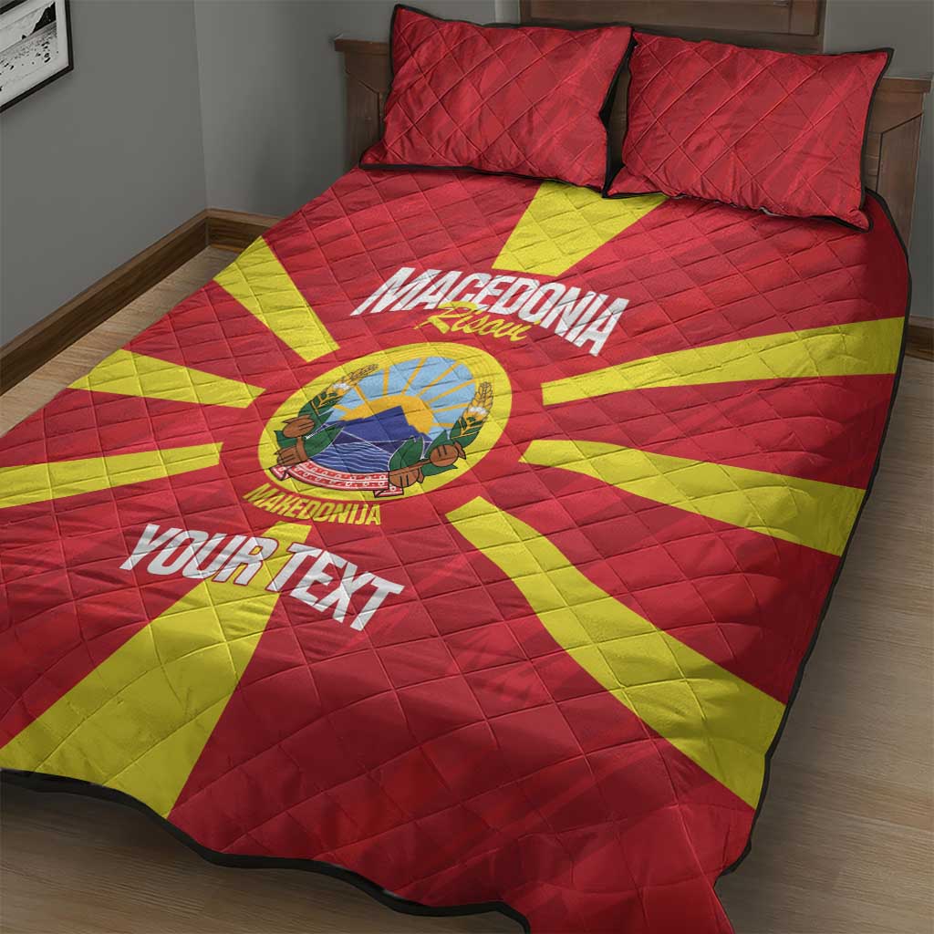 Custom Macedonia Football Quilt Bed Set Risovi Napred Makedonija