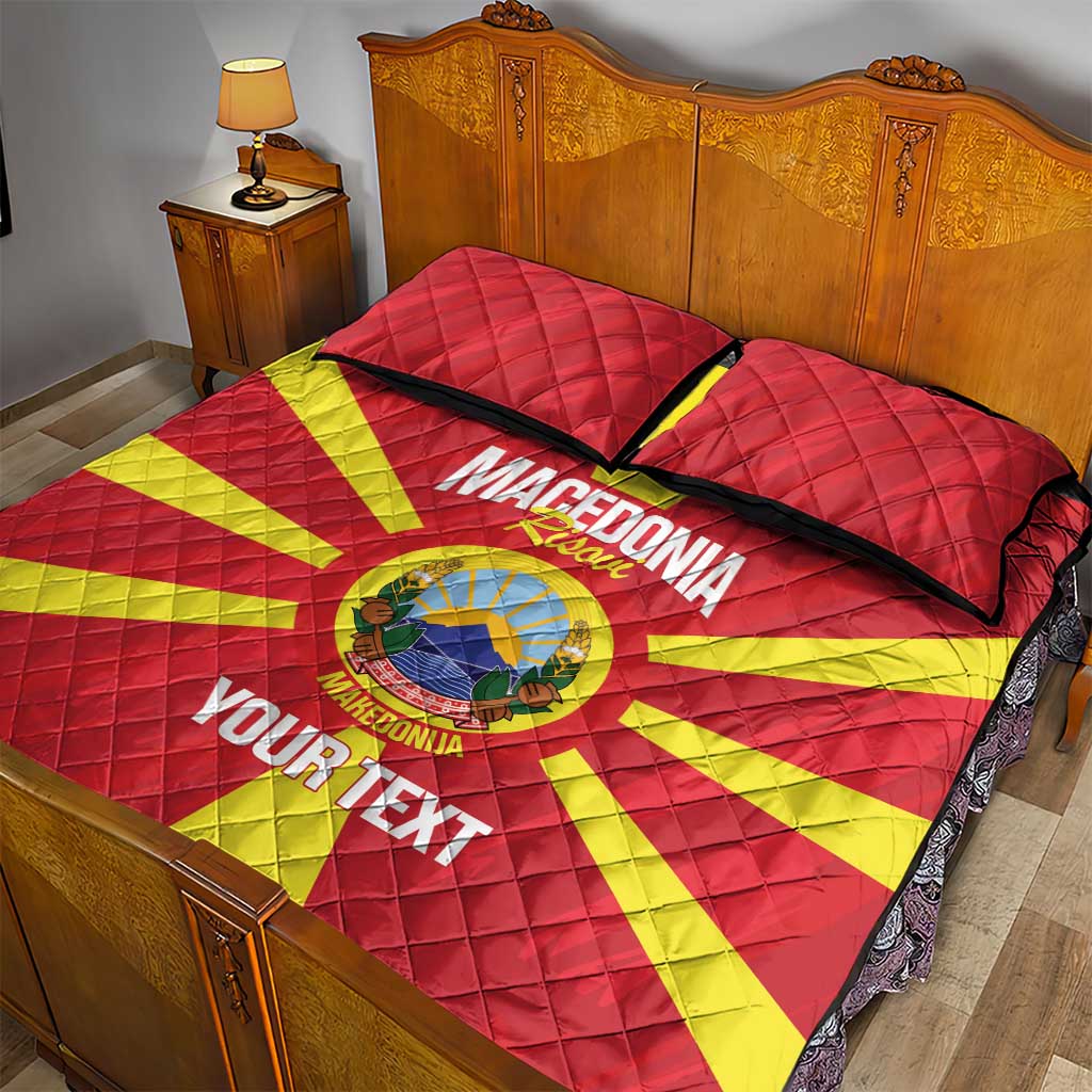 Custom Macedonia Football Quilt Bed Set Risovi Napred Makedonija
