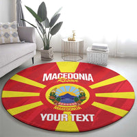 Custom Macedonia Football Round Carpet Risovi Napred Makedonija