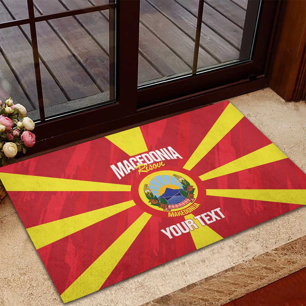 Custom Macedonia Football Rubber Doormat Risovi Napred Makedonija