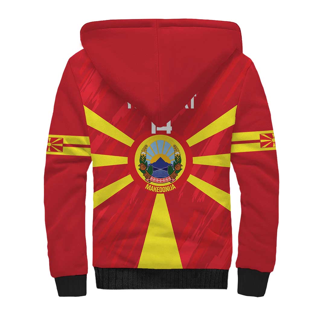 Custom Macedonia Football Sherpa Hoodie Risovi Napred Makedonija