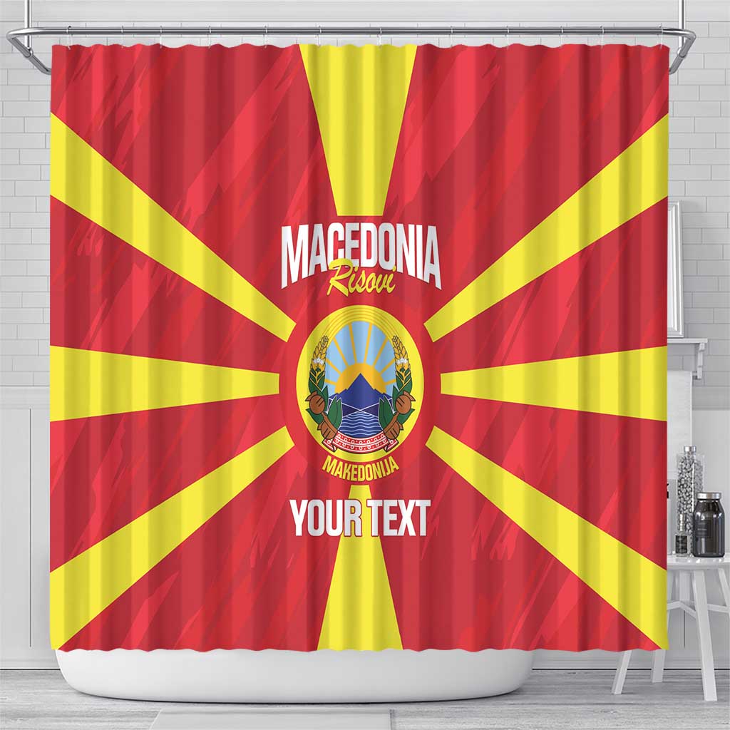 Custom Macedonia Football Shower Curtain Risovi Napred Makedonija