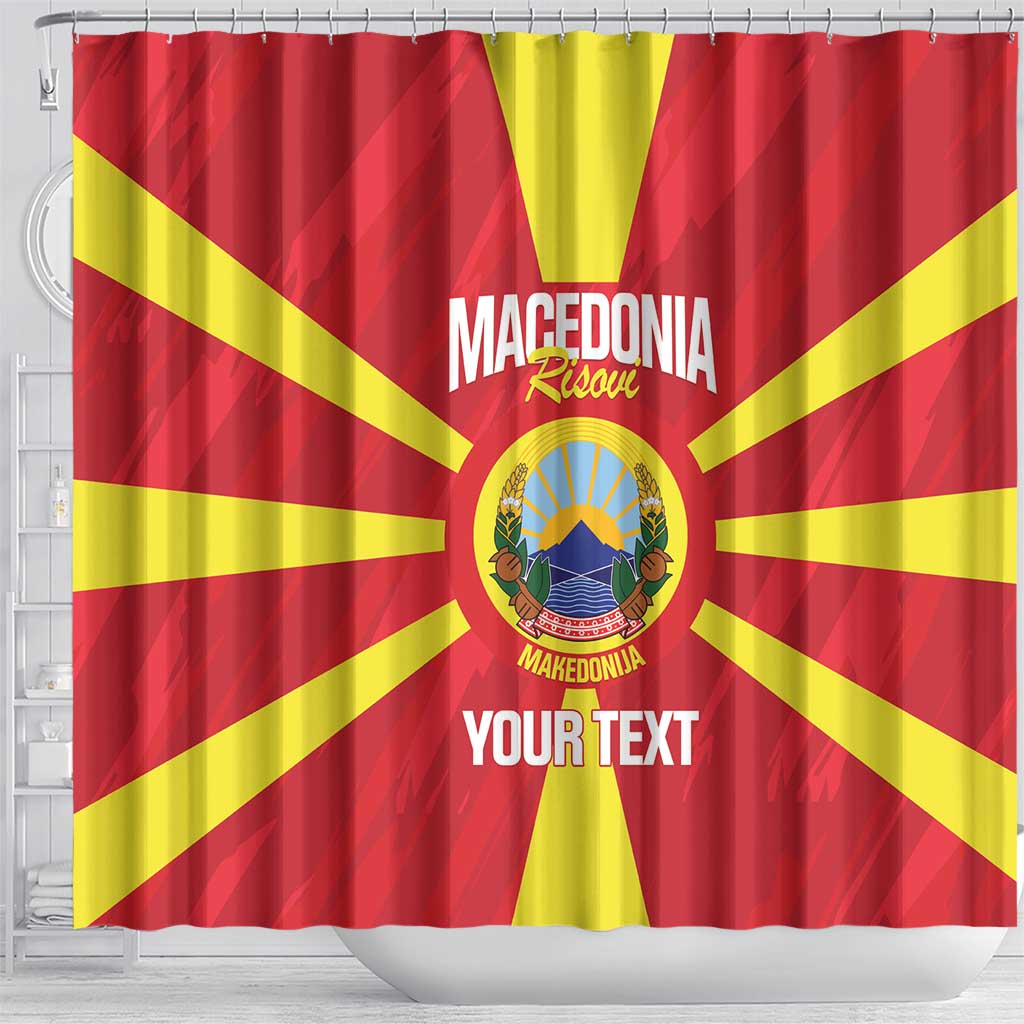 Custom Macedonia Football Shower Curtain Risovi Napred Makedonija