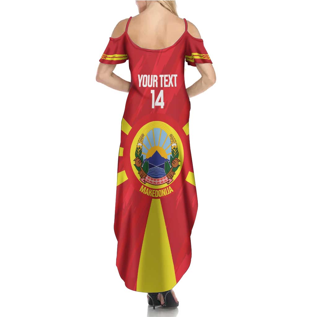 Custom Macedonia Football Summer Maxi Dress Risovi Napred Makedonija