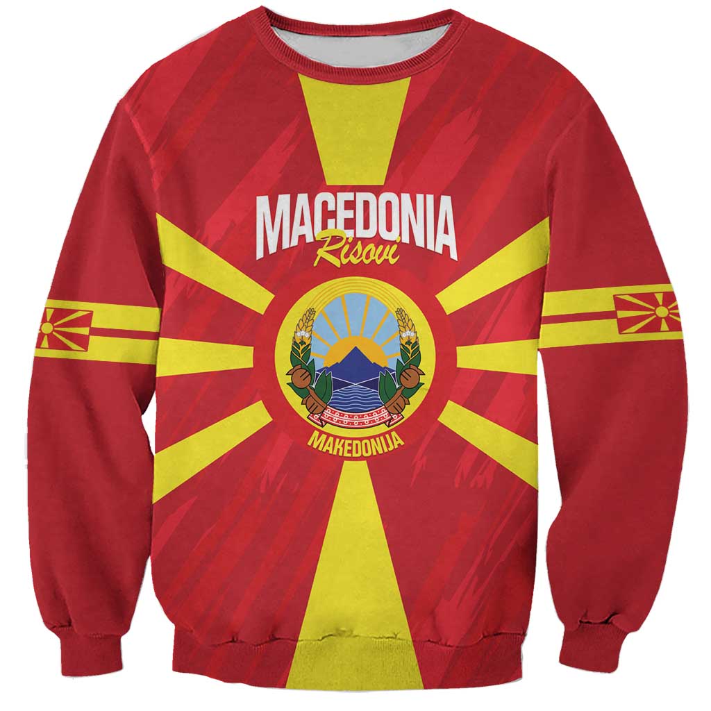 Custom Macedonia Football Sweatshirt Risovi Napred Makedonija