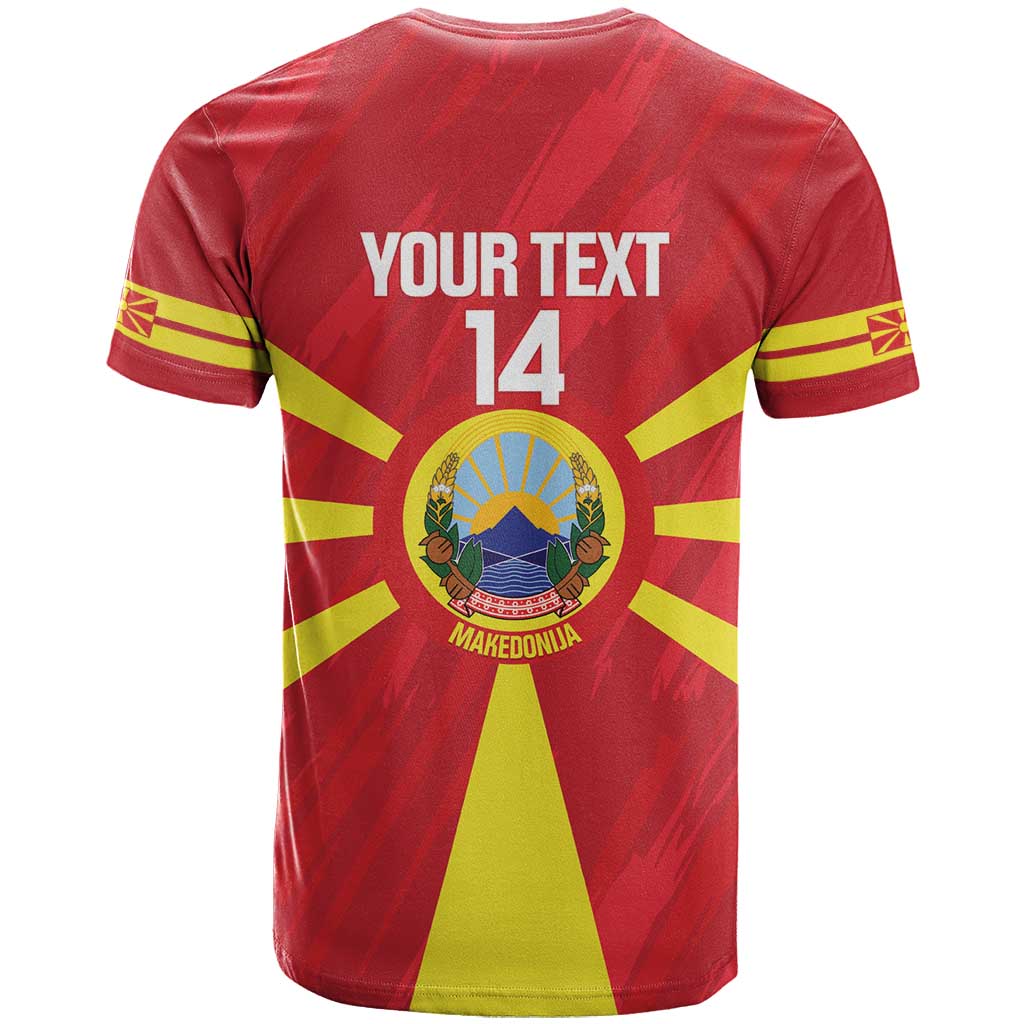 Custom Macedonia Football T Shirt Risovi Napred Makedonija