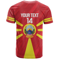 Custom Macedonia Football T Shirt Risovi Napred Makedonija