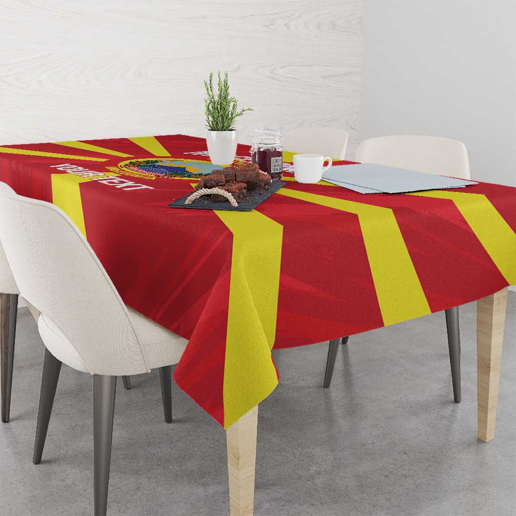 Custom Macedonia Football Tablecloth Risovi Napred Makedonija