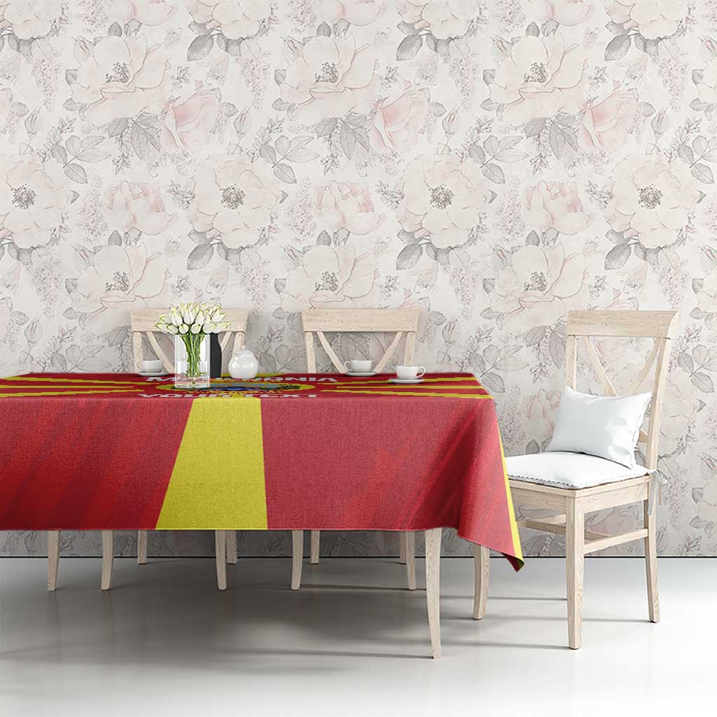 Custom Macedonia Football Tablecloth Risovi Napred Makedonija