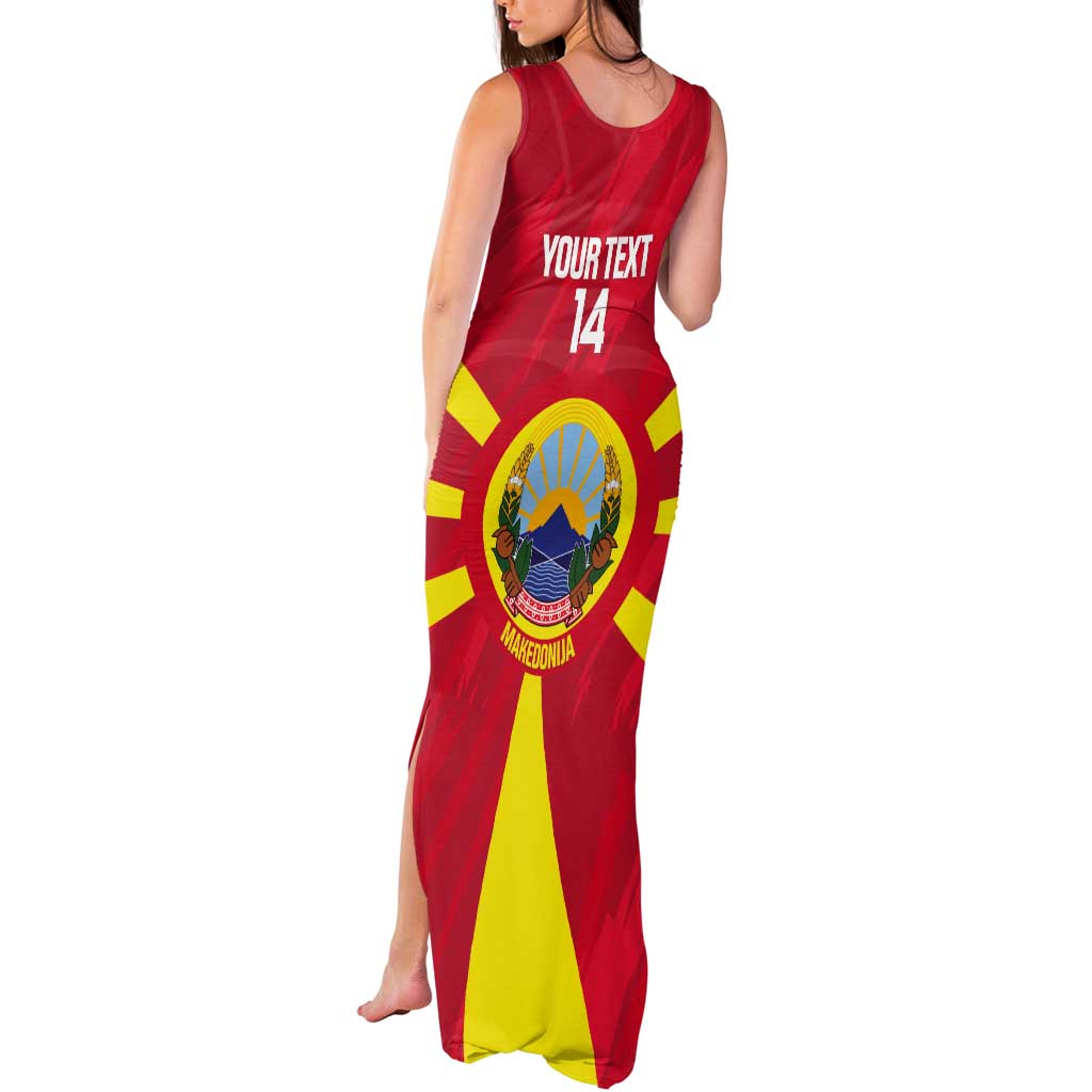Custom Macedonia Football Tank Maxi Dress Risovi Napred Makedonija